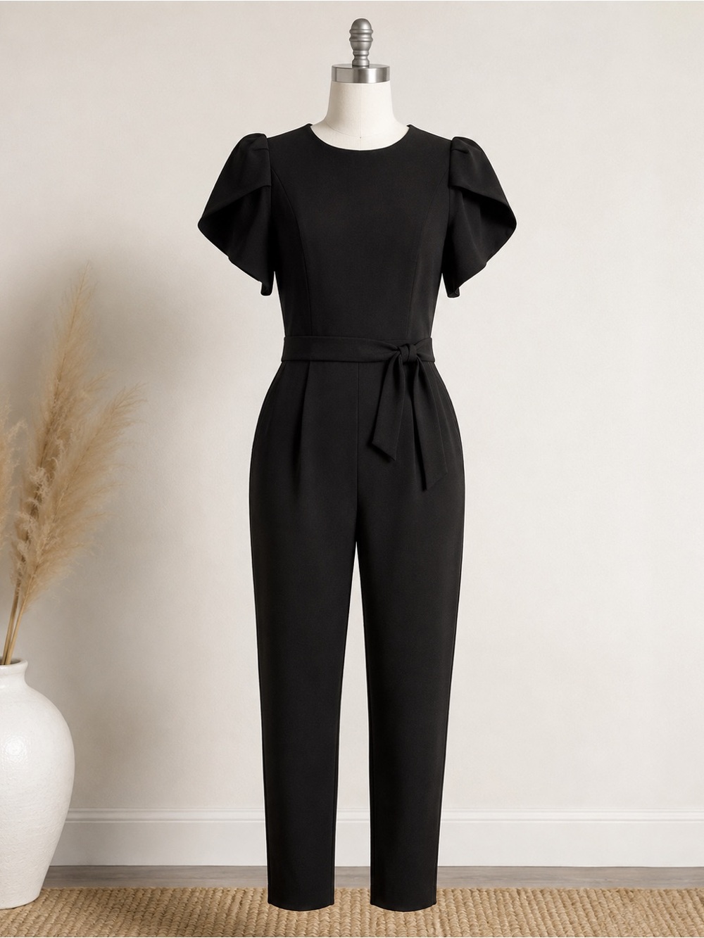 Calvin Klein Black Belted Jumpsuit Size 12